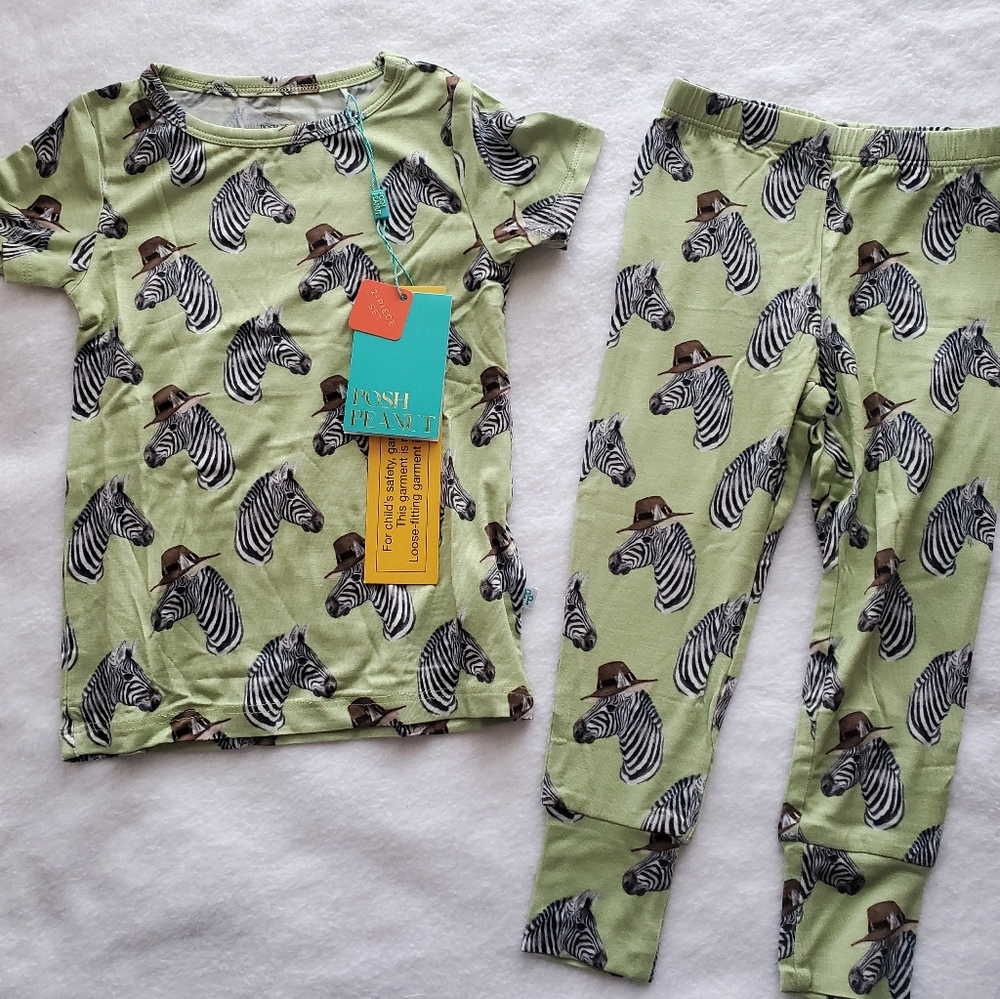 NWT Posh Peanut Boys' Dante Zebra Pajama 18-24m $48